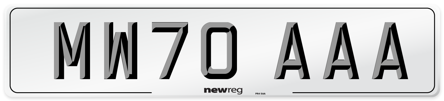 MW70 AAA Number Plate from New Reg